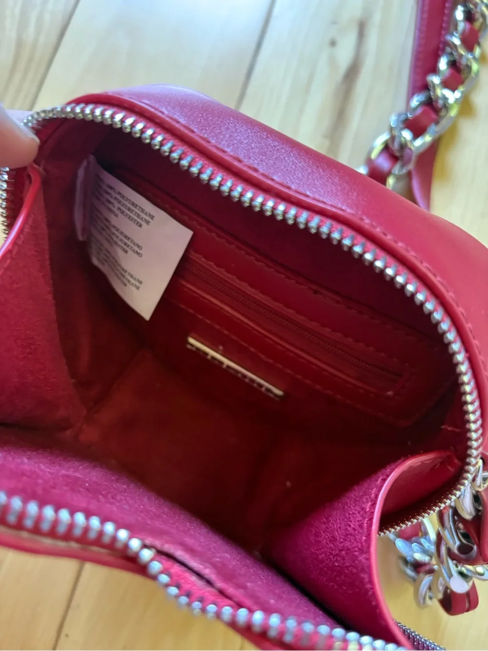 Steve Madden Red Heart Crossbody Bag with Grommet Detail